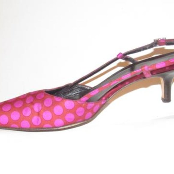 Kate Spade Fuchsia Polka Dots Over Brown Silk - Picture 6 of 8